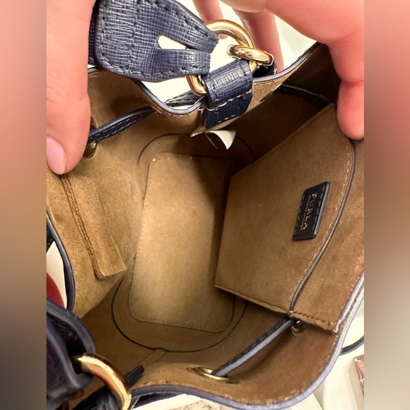 Furla Women's Stacy Mini Drawstring Bucket Bag Blue/Navy - Picture 14 of 16